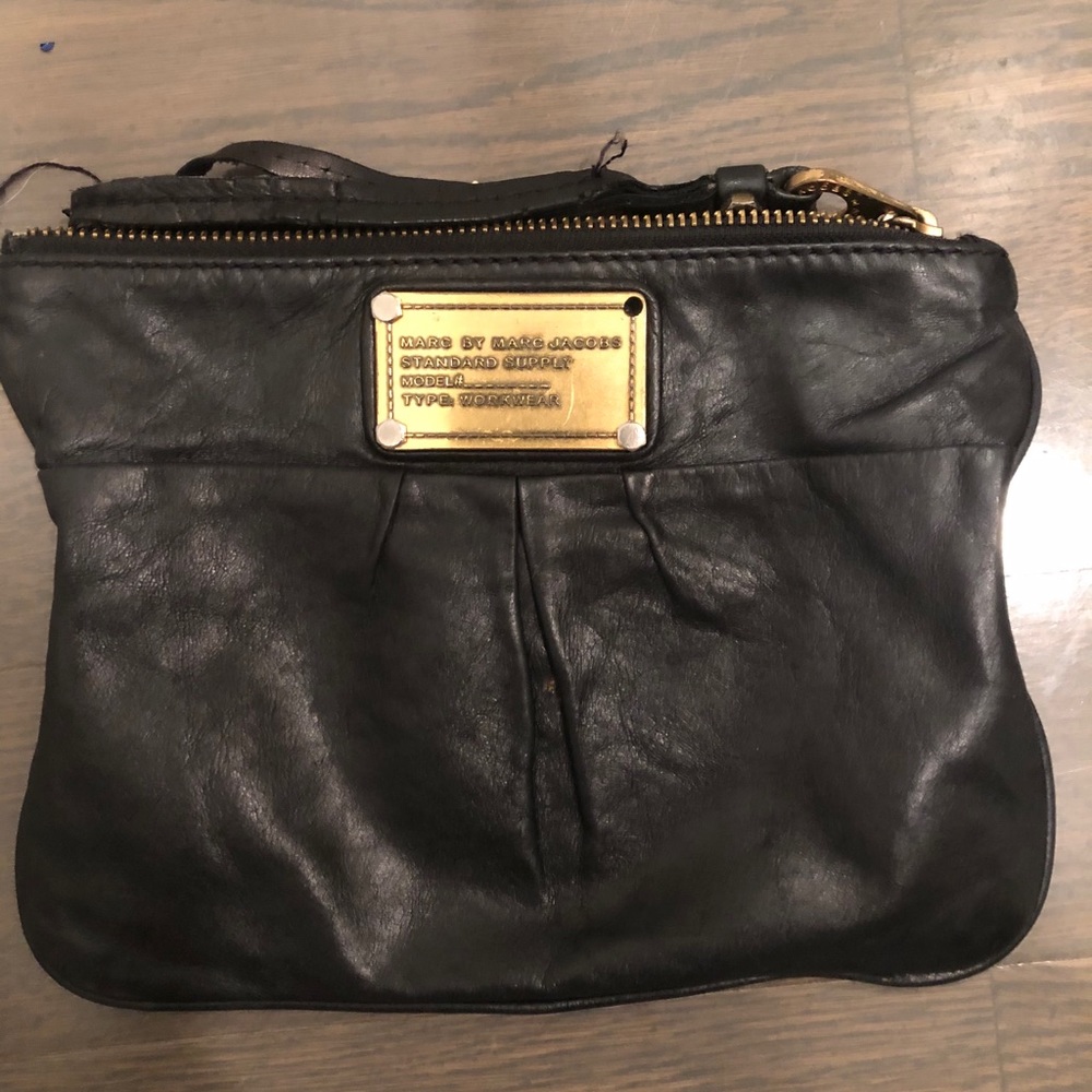 Marc by Marc Jacobs black leather wristlet